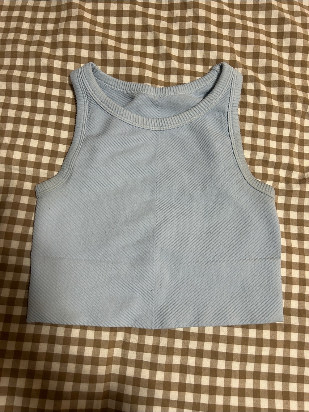 Nikibiki Light Blue Ribbed Crop Tank